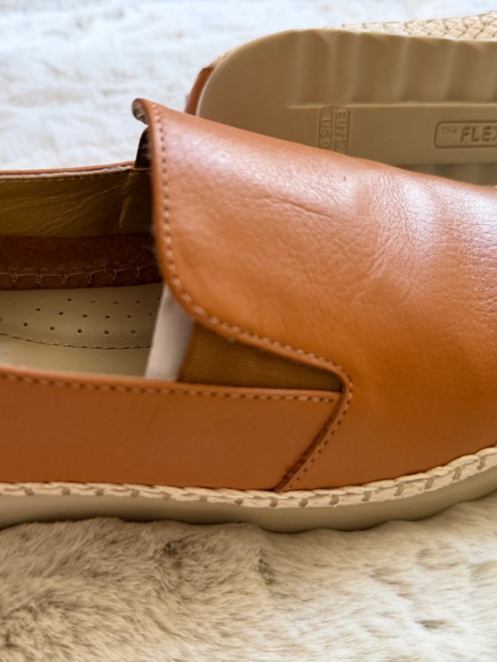 Cognac Brown leather espadrills from Flexx size 9.5 - Picture 7 of 10